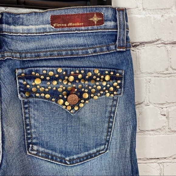 Flying Monkey Boot Cut Jeans with Stud pockets Sz3 - Picture 3 of 4